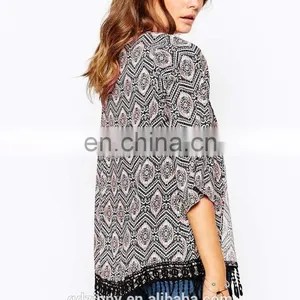2015 New Arrival Ladies Crochet Hem Kimono thumbnail-4