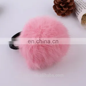 Factory Wholesale Baby Elastic Hair Rubber Bands With Fur Ball for Girls and Women thumbnail-2