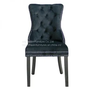 Velvet Dining Chairs in Solid Wood ,Side Chair Counters HL-6087-1 thumbnail-4