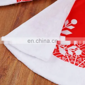 I@home Red Christmas Tree Stump Cover Snowflake Christmas Tree Skirt Carpet thumbnail-6