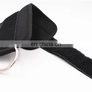 Weightlifting Gym Workout Fitness Double D Ring Neoprene Padded Ankle Cuff Fitness Ankle Straps for Cable Machines thumbnail-2