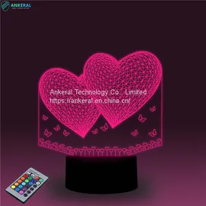 Love Heart Shape 3D Desk Lamp Best Promotional Gifts Half Price on Sale thumbnail-4