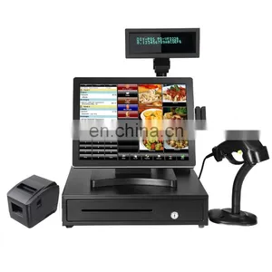 All in One Pos 15 Inch Touch/ Desktop Computer With Barcode Reader thumbnail-1