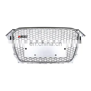 ABS Black Car Grill for Audi A4 B85 High Quality Front Bumper Honeycomb Mesh Facelift RS4 Grill 2013 2015 thumbnail-2