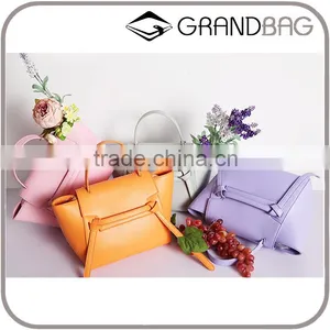 2016 Guangzhou New Fashion Genuine Nappa Leather PU Leather Belt Bags Shoulder Bag Handbag for Woman thumbnail-1