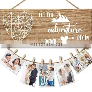 Bamboo Wood Printed Decorations for Living Room Wedding Christmas Frames Home Sign Cute Walls Decor Restaurant Modern Arts thumbnail-3