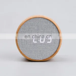Custom Made Home Decor Amazon Cheep Bedroom Round Personalized Bamboo Wooden Frames Digital Light Clock thumbnail-3