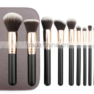 11pcs Gold Ferrule Luxury Makeup Brush Set Synthetic Hair thumbnail-5
