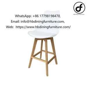 Translucent High Plastic Log Leg Armrest Bar Chair thumbnail-1