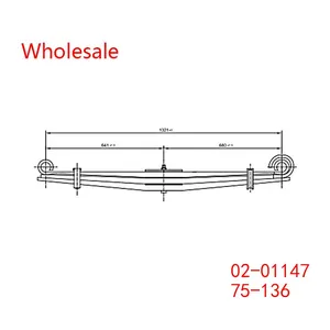 02-01147, 75-136 Heavy Duty Vehicle Front Axle Parabolic Spring Arm Wholesale For Peterbilt thumbnail-2