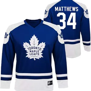 Auston Matthews Toronto Maple Leafs Kids 4-7 Blue Long Sleeve Jersey thumbnail-1