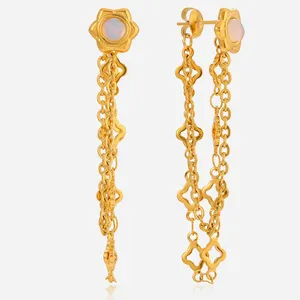 Tarnish Free Gold Plated Stainless Steel Earrings Waterproof Fashion Jewelry thumbnail-4