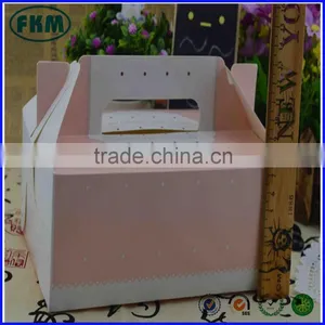 Wedding Favor Box Pink Paper Xmas Party Gifts Candy Cake Cookies Box With Handle thumbnail-1
