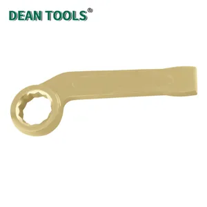 Non-Sparking Bent Striking Box Wrench,12 Point Slogging Ring Wrench,45-Degree Bent Box Wrench thumbnail-2