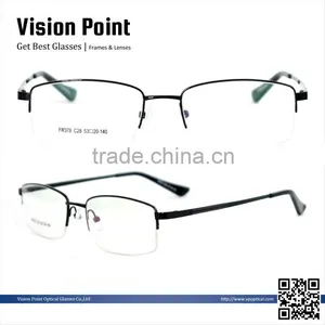 Fashion Metal Material Half-rim 2014 Latest Design Optical Spectacle Eyewear Frames for Men With Spring Hinge thumbnail-1