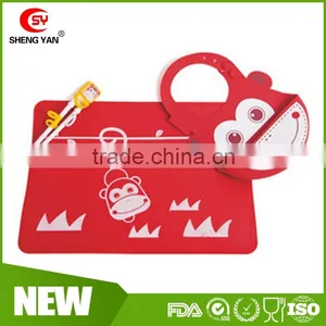 Customized Food Grade Silicone Baby Kids Placemat Bib/table Mat Quality Choice thumbnail-4