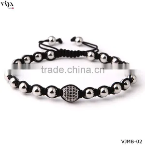 2016 New Design Chinese Knot Mens Bracelet Stainless Steel Beads Bracelet thumbnail-4