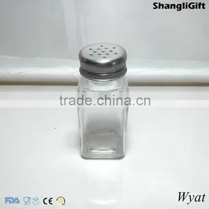 Cheap 80ml 3oz Square Glass Salt and Pepper Spice Jars With Lids thumbnail-1