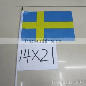 Wholesale Printed Hand National Flag in Sweden Design thumbnail-1