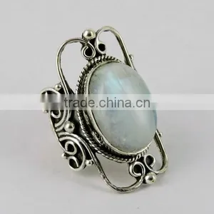 Love Attraction Rainbow Moonstone 925 Sterling Silver Ring thumbnail-1