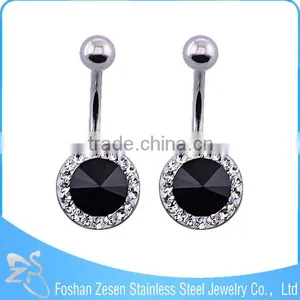 Factory Direct Sale Fashion Clear Crystal Wholesale Surgical Steel Navel Belly Ring thumbnail-6