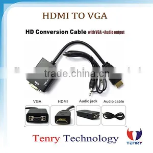15CM Vga to Hdmi Converter Price Plus 3.5mm Audio Cable for HDTV PC Black New thumbnail-1