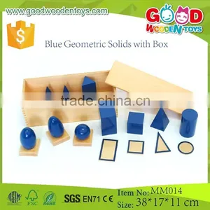 Educational Montessori Math Toys Blue Geometric Solids With Box thumbnail-1