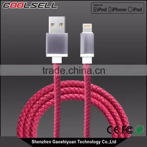 Fast Charge 8 Pin PU Leather Usb Mfi Cable for Iphone 6 Usb Cable for IPhone 6 MFi Cable thumbnail-1
