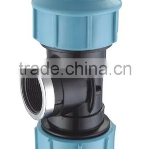 pp Compression Fitting Female Reducing Tee With Ring thumbnail-1