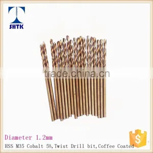Drill Bit, HSS M35 Cobalt Drill Fully Ground Twist Drill Bit,Dia 1.2mm thumbnail-1