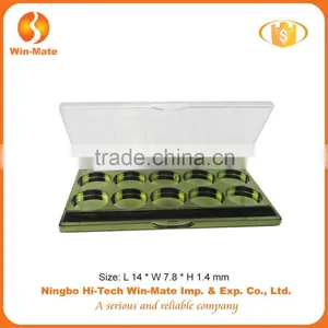 2015 New Arrival Bright Color 10 Hole 14*7.8*1.4CM Rectangle Clear Cap Eyeshadow Palette Packing thumbnail-1