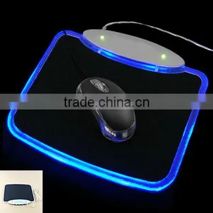 Blue LED Light Mousepad Mouse Pad Mat With 4Ports USB HUB thumbnail-1