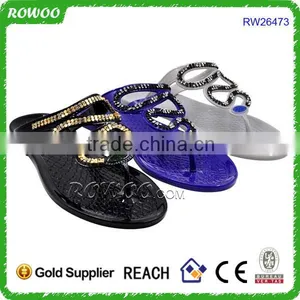 Latest Flat Shoe Women's PVC African Print Sandals thumbnail-3