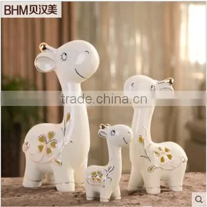 Loverly Hollow Out Gold Gild Ceramic Caft Deer Animal Decoration for Gifts thumbnail-1