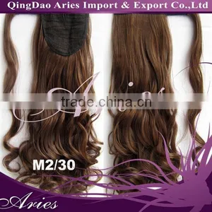 100% Indian Remy Wrap Around Human Hair Ponytail thumbnail-1