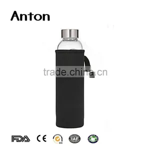 19oz 2016 New Design Wholesale Promotion Custom Logo Glass Bottle Clear Glass Bottle Beverage Bottle With Metal Cap thumbnail-3
