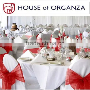 Red Chair Decoration Tie Organza Sash for Banquet thumbnail-1