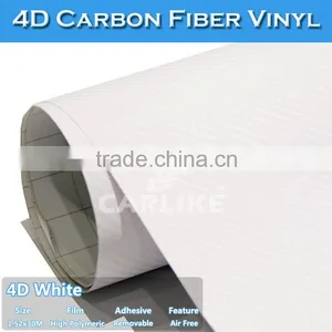 Trade Assurance 4D White Carbon Fiber Foil Vinyl Sticker Car Design thumbnail-1