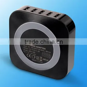5 USB Port Charger Station Smart Phone Charging Dock thumbnail-1