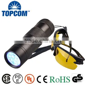 12 LED Black Light Flashlight Pet Urine UV Light With Protective Glasses Quality Choice thumbnail-1