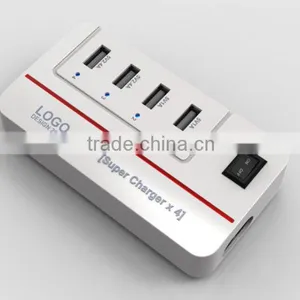 2015 NEW 20W 5V4A 4 Ports High Speed Desktop USB Wall and Travel Charger With Power IQ Technology(White) thumbnail-6