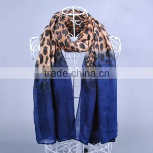 Leopard Pattern Viscose Women Shawl Scarf Voile Scarves 180*90 Pashmina Shawls Muslim Hijab thumbnail-1