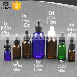 5ml 10ml 15ml 20ml 30ml 50ml 100ml Child Proof Dropper Plastic Aluminium Cap Amber Essential Oil Glass Bottle Most Popular thumbnail-1