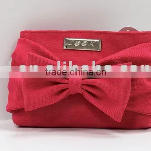 China Cotton Cosmetic Makeup Bag With Bow thumbnail-1