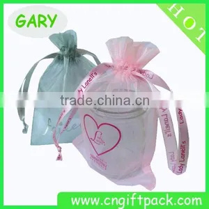 12x16cm China Organza Bags With Logo Ribbon thumbnail-2