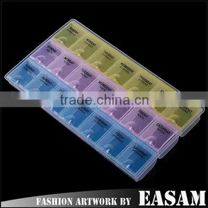 Professional Monday To Sunday Time Marked Empty 24 Grid Nail Tips Box,nail Art Decoration Box thumbnail-1