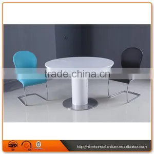 2016 New Designs White Light Expandable Round Dining Table thumbnail-1