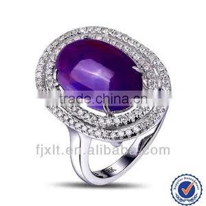 18K White Gold With Starry Dimond and Natural Big Blue Fire Opal Ring thumbnail-1