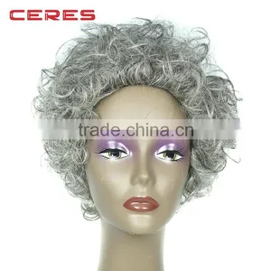 In Stock Silver Grey Wig, Low Price 100% Human Hair Fashional Short Wig for Women thumbnail-1