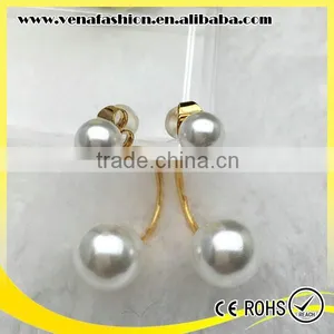 Cheap Price Pearl Designs Fake Double Pearl Earring thumbnail-2